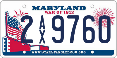 MD license plate 2AX9760