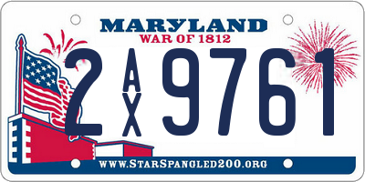 MD license plate 2AX9761
