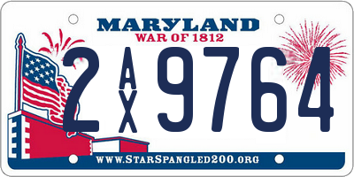 MD license plate 2AX9764