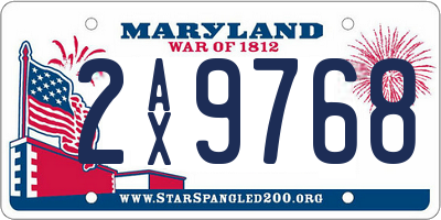 MD license plate 2AX9768