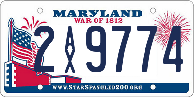 MD license plate 2AX9774
