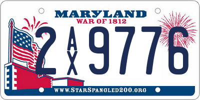 MD license plate 2AX9776
