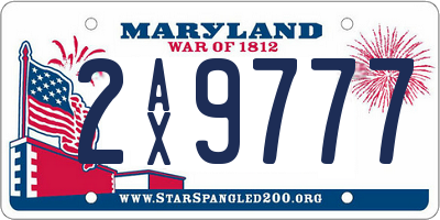 MD license plate 2AX9777