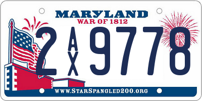 MD license plate 2AX9778