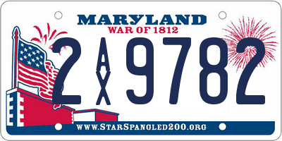 MD license plate 2AX9782