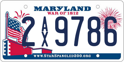 MD license plate 2AX9786