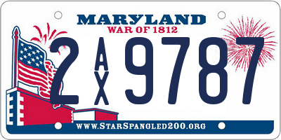 MD license plate 2AX9787