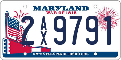 MD license plate 2AX9791