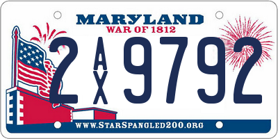 MD license plate 2AX9792