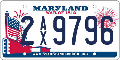 MD license plate 2AX9796