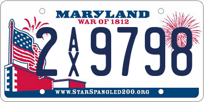 MD license plate 2AX9798