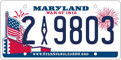 MD license plate 2AX9803
