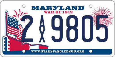 MD license plate 2AX9805
