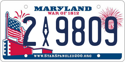 MD license plate 2AX9809