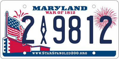 MD license plate 2AX9812