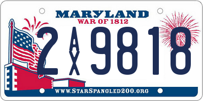 MD license plate 2AX9818