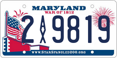 MD license plate 2AX9819