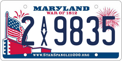 MD license plate 2AX9835