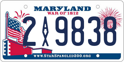 MD license plate 2AX9838