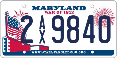 MD license plate 2AX9840