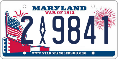MD license plate 2AX9841