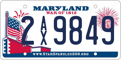 MD license plate 2AX9849