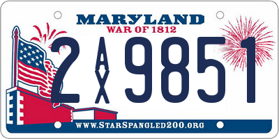 MD license plate 2AX9851