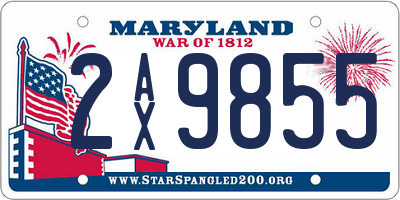 MD license plate 2AX9855