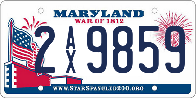 MD license plate 2AX9859