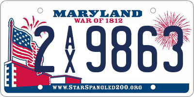 MD license plate 2AX9863