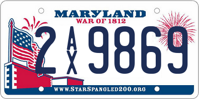 MD license plate 2AX9869