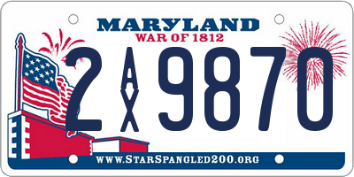MD license plate 2AX9870