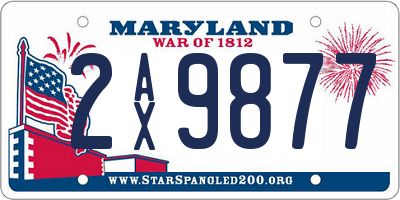 MD license plate 2AX9877