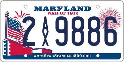 MD license plate 2AX9886