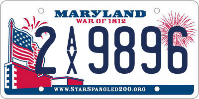 MD license plate 2AX9896