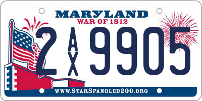 MD license plate 2AX9905