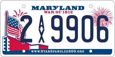 MD license plate 2AX9906
