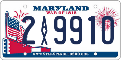 MD license plate 2AX9910