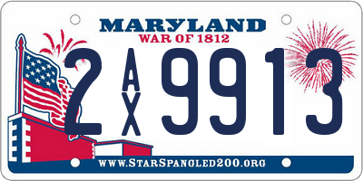 MD license plate 2AX9913
