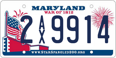 MD license plate 2AX9914