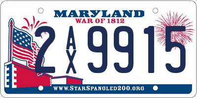 MD license plate 2AX9915