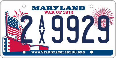 MD license plate 2AX9929