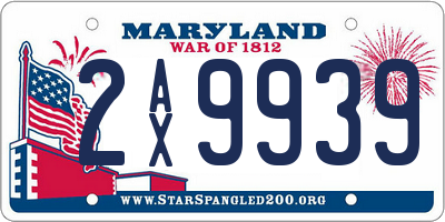 MD license plate 2AX9939