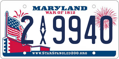 MD license plate 2AX9940