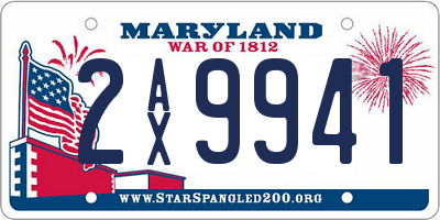 MD license plate 2AX9941
