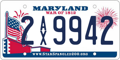 MD license plate 2AX9942