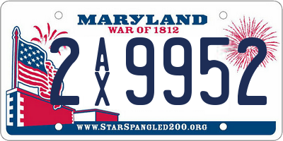 MD license plate 2AX9952