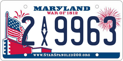 MD license plate 2AX9963