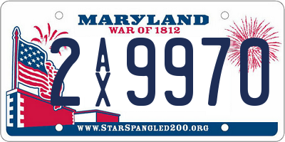 MD license plate 2AX9970