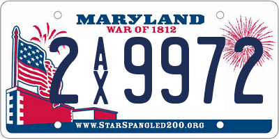 MD license plate 2AX9972